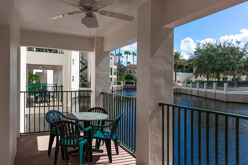 view from porch of our orlando hotel room onto canal