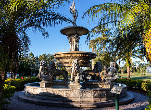 fountain near resort entrance
