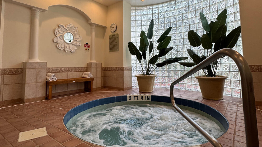 a hot tub inside a room